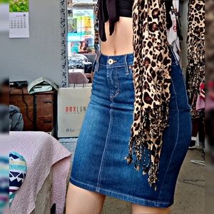 Articles Of Society Blue Knee-Length Pencil Skirt